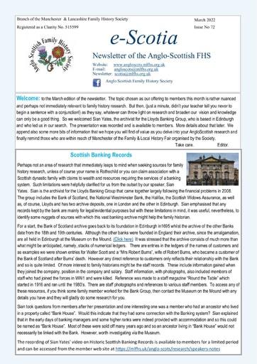 e-Scotia: The Newsletter of the Anglo-Scottish FHS