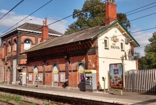 Brooklands Station (now Brooklands Metrolink Station) opened in 1859. The Manchester, South Junction and Altrincham Railway had opened in 1849 with stations at Sale and Timperley. In 1855, 45 residents had petitioned for a local station to be built.