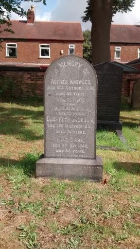 Plot A144-145 Alfred Knowles (died 1880) a master cotton spinner. He moved to Northenden Rd, Sale in 1869. Earlier he had shared a house in Chorlton-on-Medlock with Friedrich Engles.