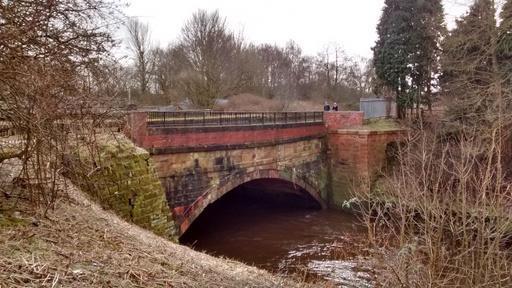 Bridgewater Canal Barfoot Bridge carrying canal over River Mersey