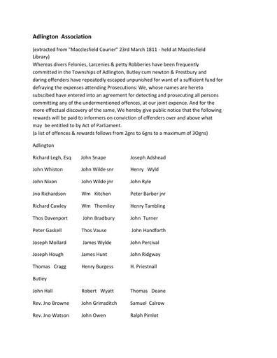 Adlington Association