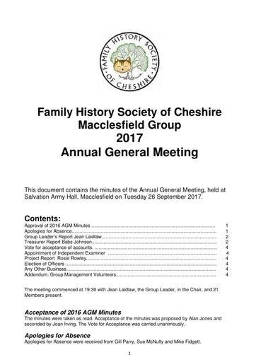 Macclesfield Group 2017 AGM Minutes